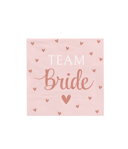 Feestbazaar Servetten 'Team Bride' Blush roze