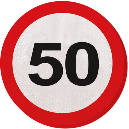 Feestbazaar Servetten verkeersbord 50 jaar