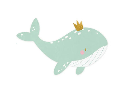 Feestbazaar Servetten Walvis met kroontje (20st)