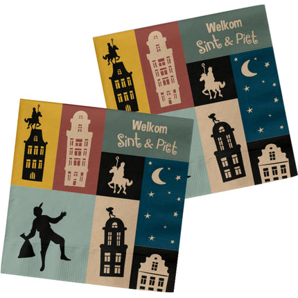 Feestbazaar Servetten Welkom Sint & Piet Classic (20st)