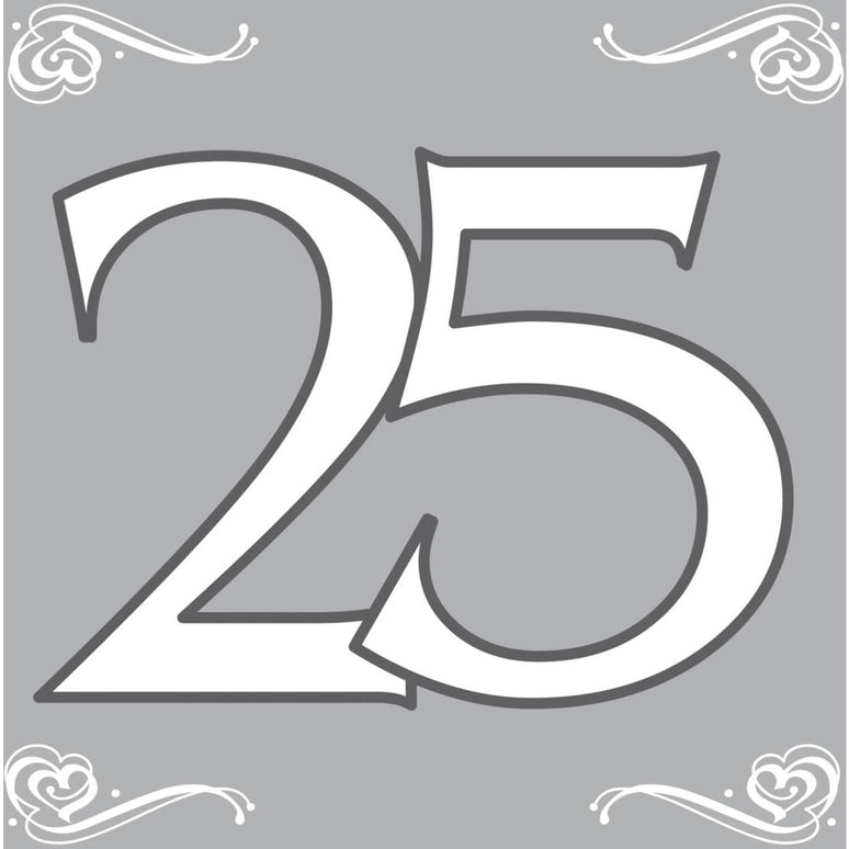 Feestbazaar Servetten Zilver 25 Jaar (20st)
