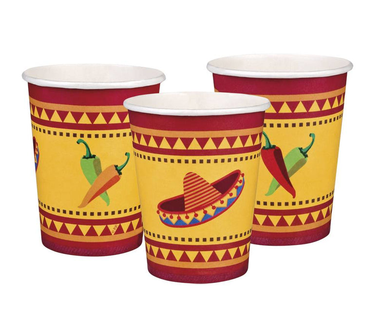 Feestbazaar Set 10 Bekertjes Fiesta Mexico (21 cl)
