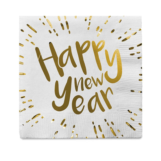 Feestbazaar Set 12 Servetten 'Happy New Year' (33 x 33 cm)