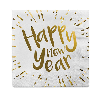 Feestbazaar Set 12 Servetten 'Happy New Year' (33 x 33 cm)