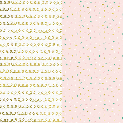Feestbazaar Set 2 rollen Cadeaupapier Gold/Pink Mix
