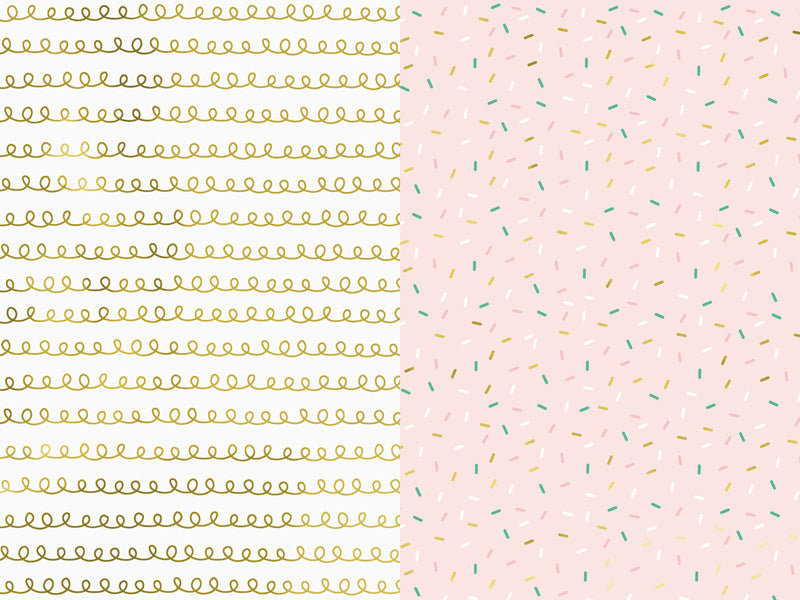 Feestbazaar Set 2 rollen Cadeaupapier Gold/Pink Mix