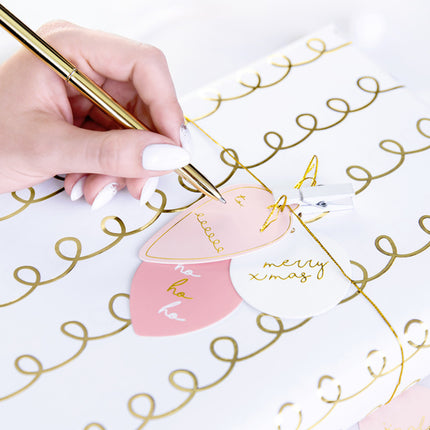 Feestbazaar Set 2 rollen Cadeaupapier Gold/Pink Mix