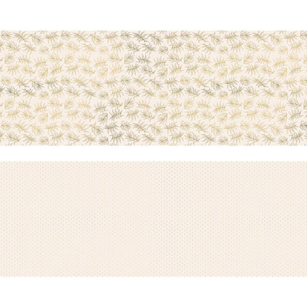 Feestbazaar Set 2 rollen Inpakpapier Metallic Roze/Goud Bladeren en Stippen