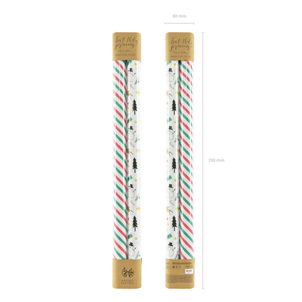Feestbazaar Set 2 Rollen Kerst Inpakpapier Merry Xmas (70x200cm)