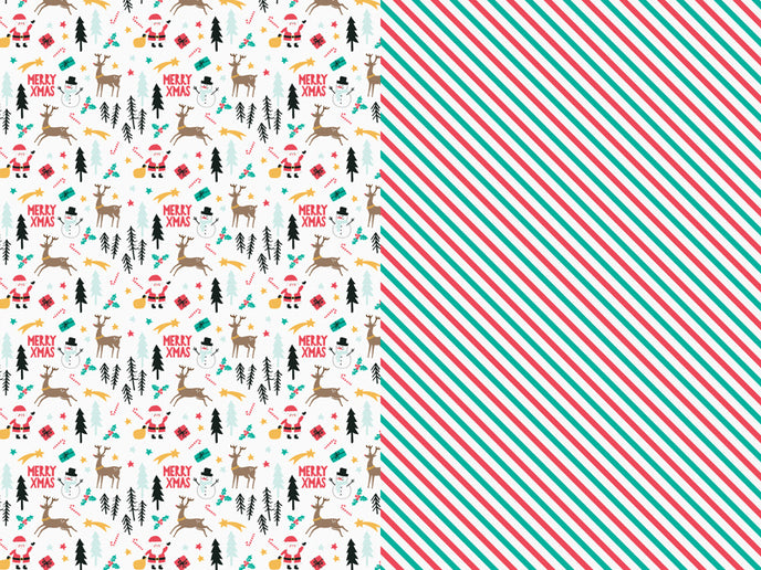 Feestbazaar Set 2 Rollen Kerst Inpakpapier Merry Xmas (70x200cm)