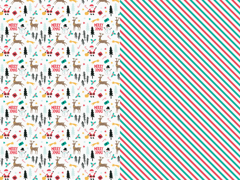 Feestbazaar Set 2 Rollen Kerst Inpakpapier Merry Xmas (70x200cm)