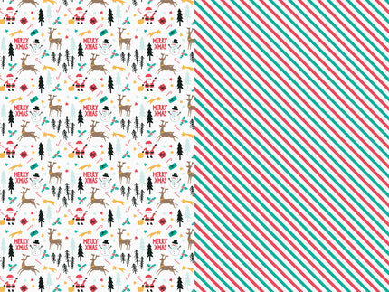 Feestbazaar Set 2 Rollen Kerst Inpakpapier Merry Xmas (70x200cm)