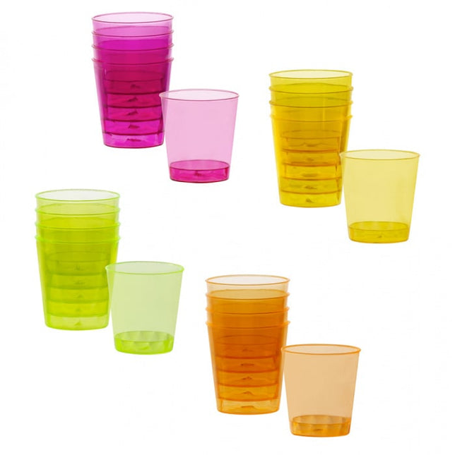 Feestbazaar Set 20 Shotglaasjes Neon