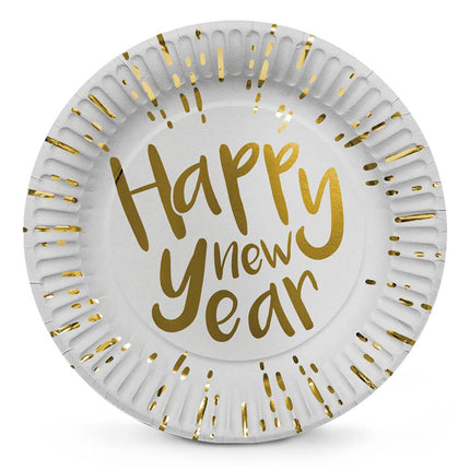 Feestbazaar Set 6 Bordjes 'Happy New Year' (23 cm)