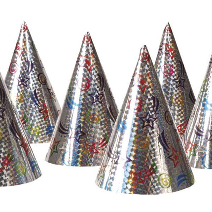 Feestbazaar Set 6 Holografische hoedjes
