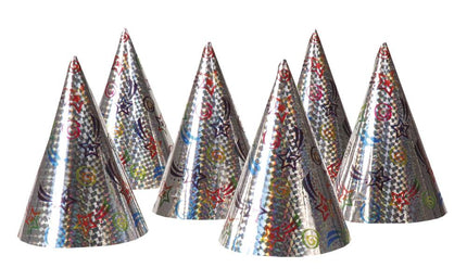 Feestbazaar Set 6 Holografische hoedjes