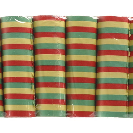 Feestbazaar Set 6 Rollen serpentines rood/geel/groen (4 m)