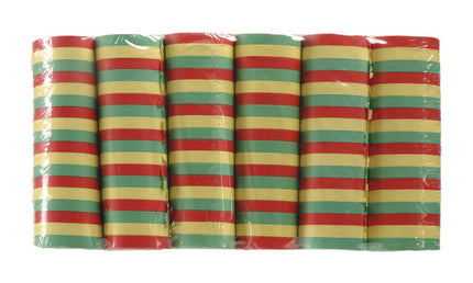 Feestbazaar Set 6 Rollen serpentines rood/geel/groen (4 m)