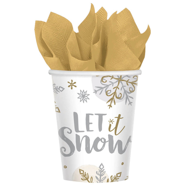 Feestbazaar Set 8 Bekertjes 'Let It Snow'