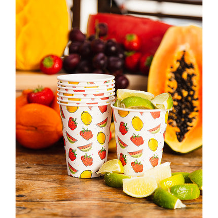 Feestbazaar Set Bekertjes Fruit Print 210ml (8st)