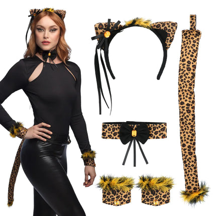 Feestbazaar Set Cute Leopard Brown Dames