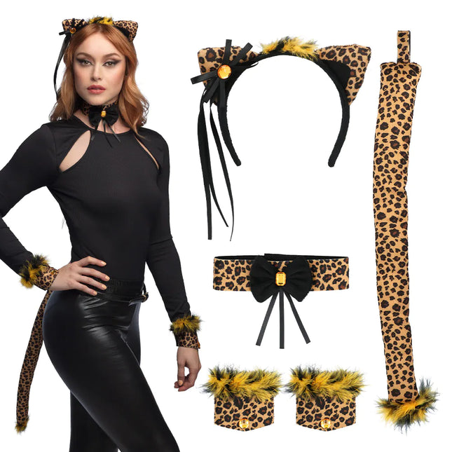 Feestbazaar Set Cute Leopard Brown Dames