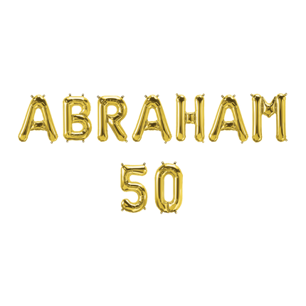 Feestbazaar Set Folie Ballonnen - Abraham 50 Goud