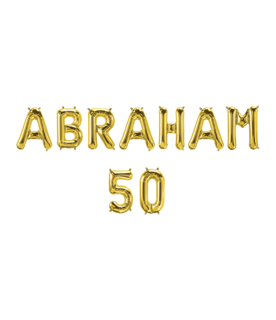 Feestbazaar Set Folie Ballonnen - Abraham 50 Goud