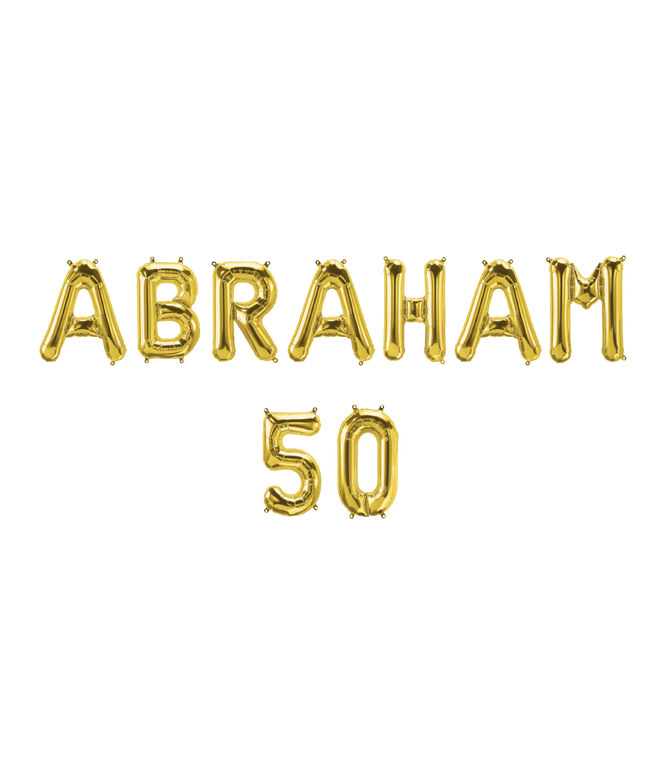 Feestbazaar Set Folie Ballonnen - Abraham 50 Goud