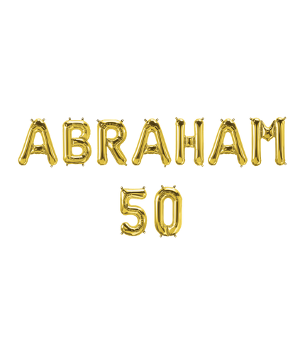 Feestbazaar Set Folie Ballonnen - Abraham 50 Goud