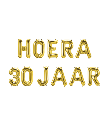 Feestbazaar Set Folie Ballonnen - Hoera 30 Jaar Goud