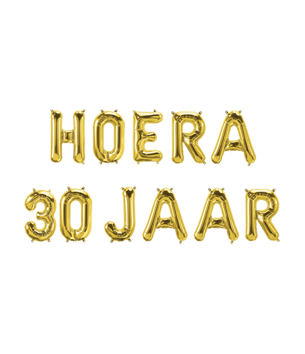 Feestbazaar Set Folie Ballonnen - Hoera 30 Jaar Goud