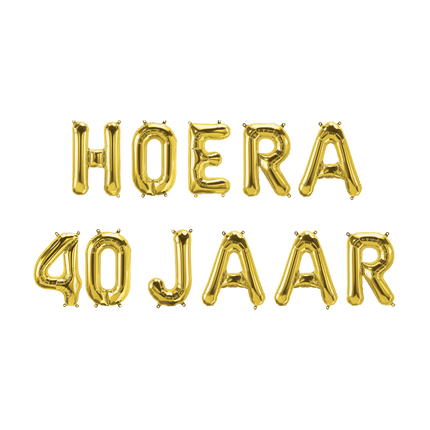 Feestbazaar Set Folie Ballonnen - Hoera 40 Jaar Goud