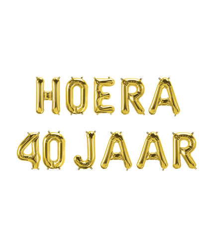 Feestbazaar Set Folie Ballonnen - Hoera 40 Jaar Goud