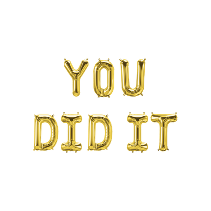 Feestbazaar Set Folie Ballonnen - You Did It Letters Goud