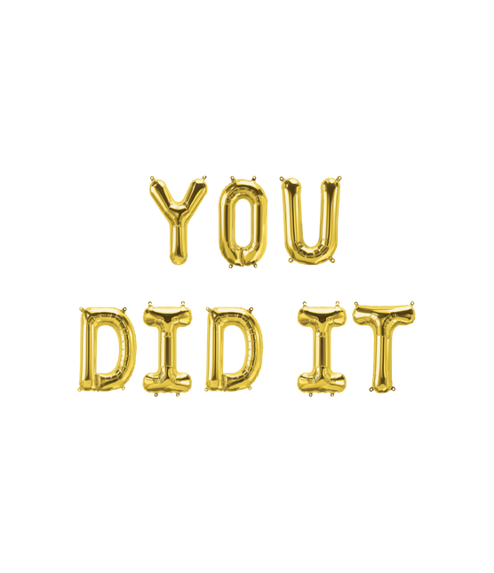 Feestbazaar Set Folie Ballonnen - You Did It Letters Goud