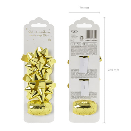 Feestbazaar Set Lint en Rozetten Metallic Goud