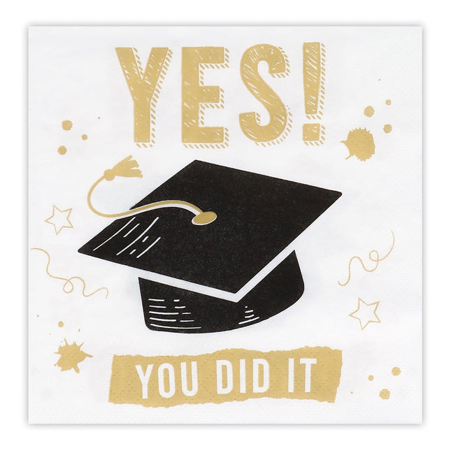 Feestbazaar Set Papieren servetten 'Yes You Did It' (20st)
