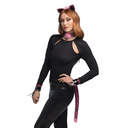 Feestbazaar Set Pink Leopard Dames