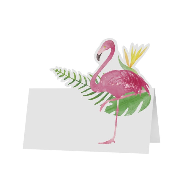 Feestbazaar Set Tafel Place Cards Pink Flamingo (6st)