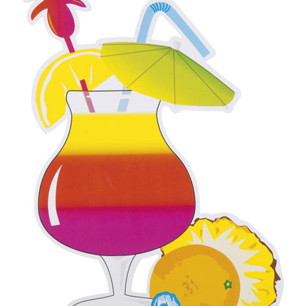 Feestbazaar Set tropische Hawaii Wanddecoratie (4 Stuks)