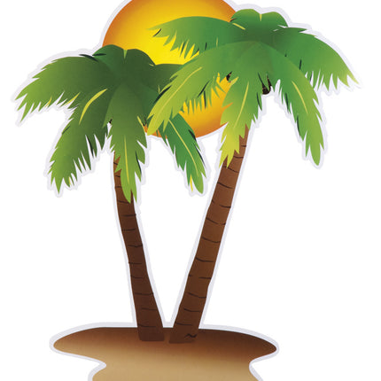 Feestbazaar Set tropische Hawaii Wanddecoratie (4 Stuks)