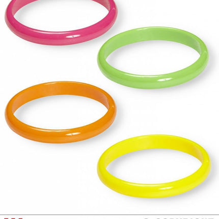 Feestbazaar Set van 4 Neon armbanden