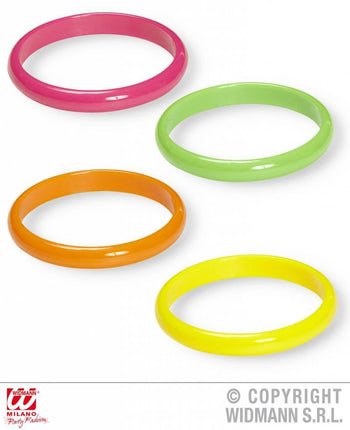 Feestbazaar Set van 4 Neon armbanden