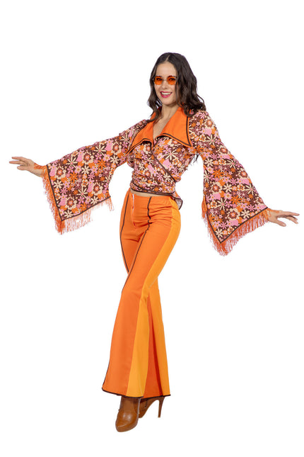 Feestbazaar Seventies Outfit Oranje Dames