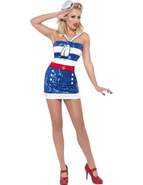 Feestbazaar Sexy glimmende Matrozen outfit