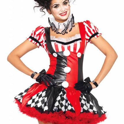 Feestbazaar Sexy Harlequin Clown Kostuum