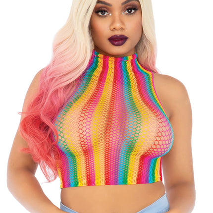Feestbazaar Sexy Regenboog Crop Top 