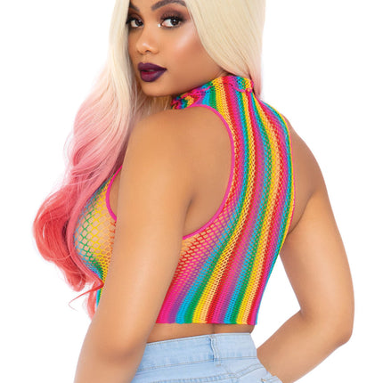 Feestbazaar Sexy Regenboog Crop Top 