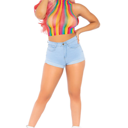 Feestbazaar Sexy Regenboog Crop Top 